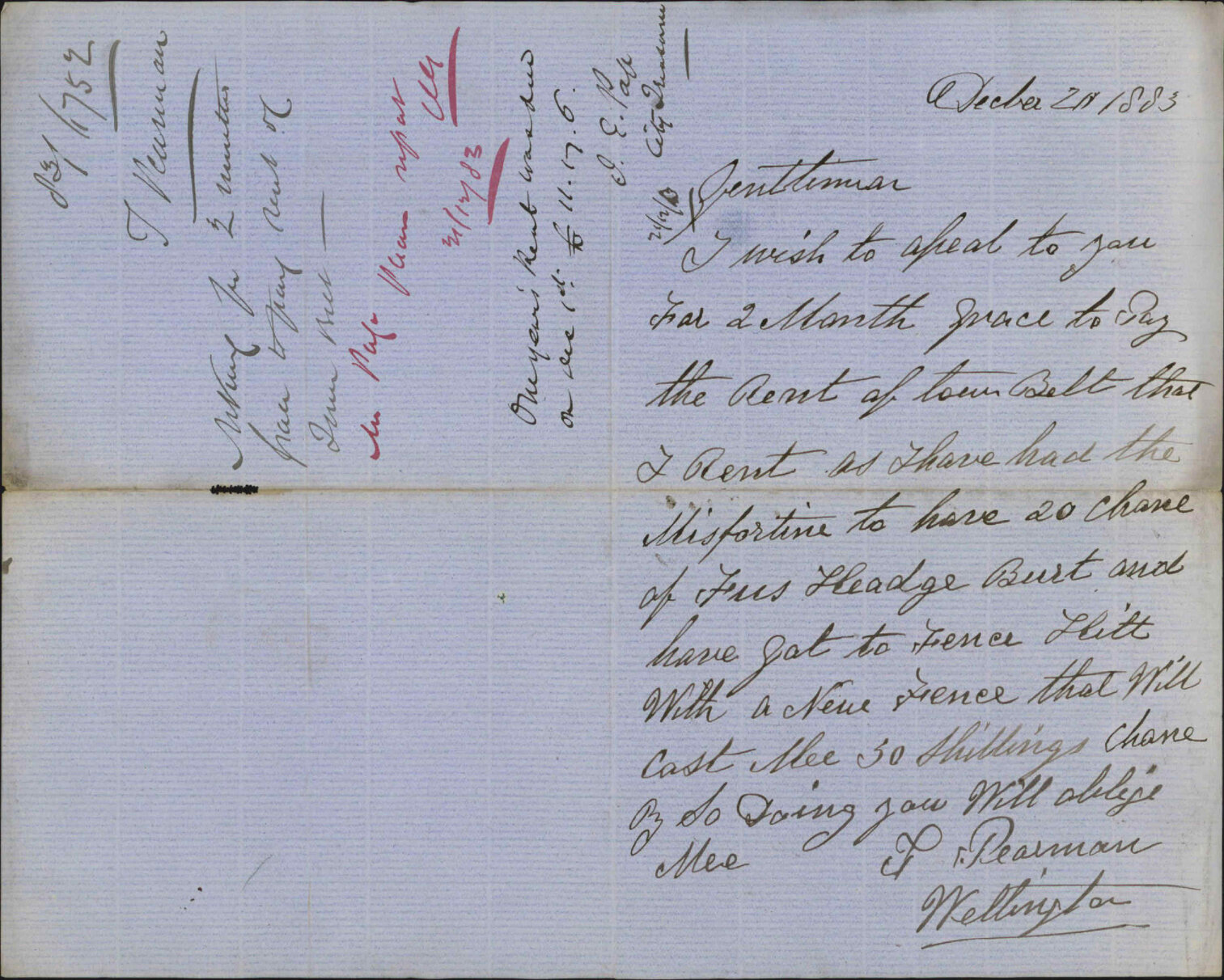 Asking for two months grace to pay rent of Town Belt - T Thomas Penman