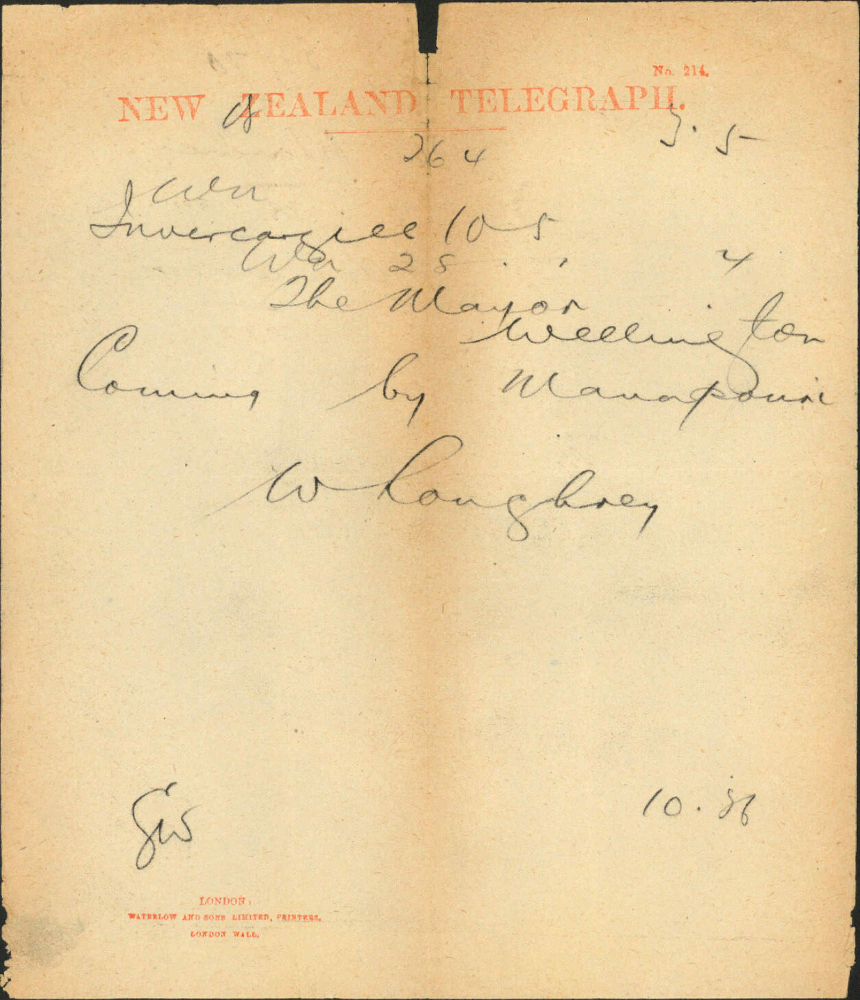 As to arrival - W Loughrey