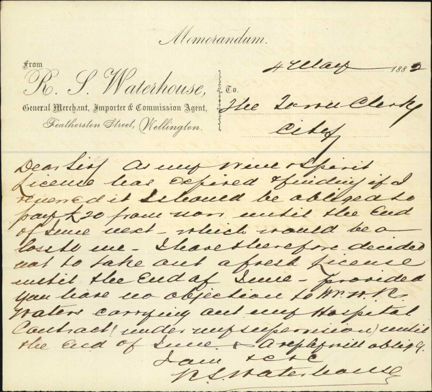 Wholesale license fee and hospital contract - R S Waterhouse