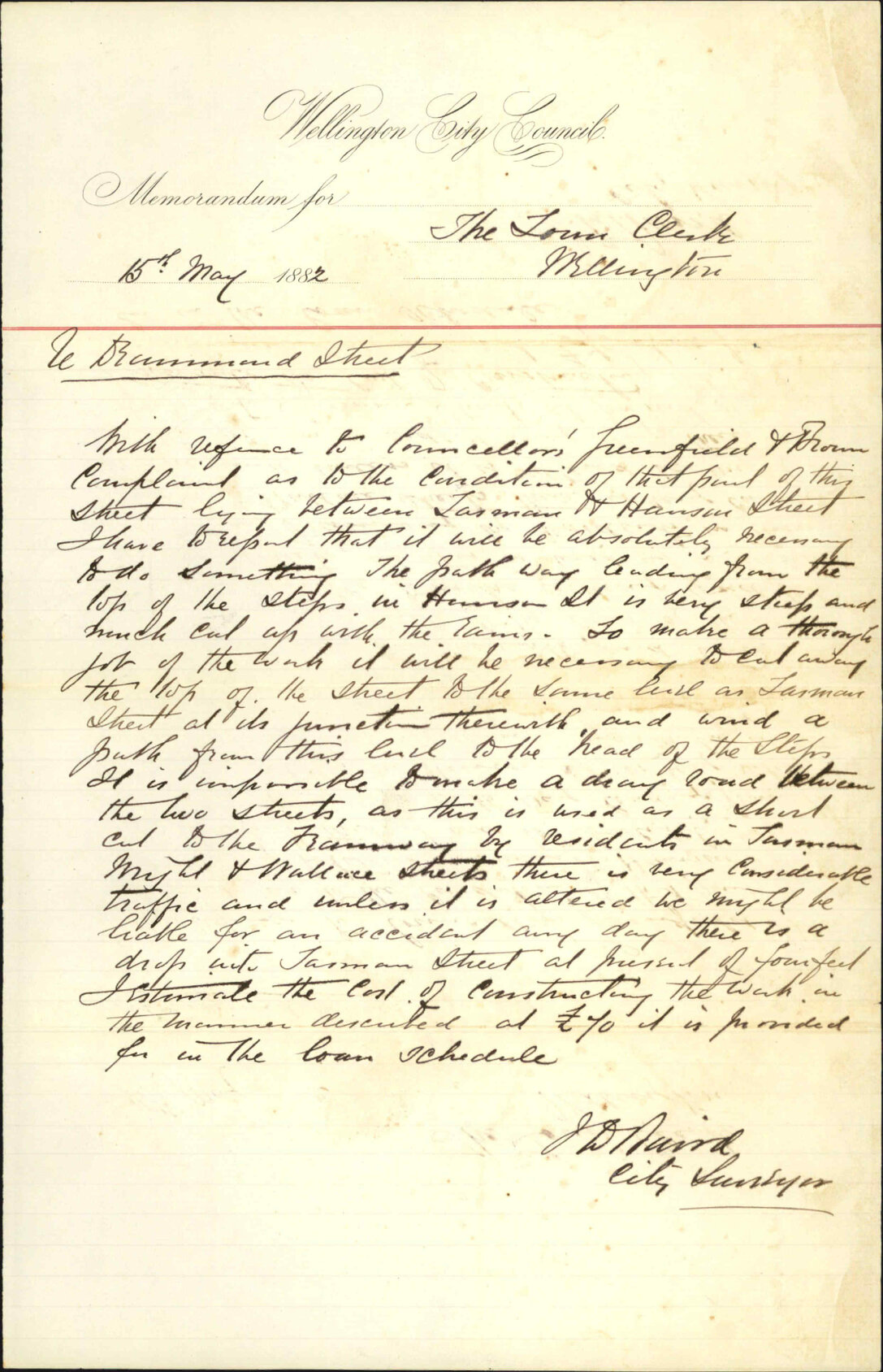 Present state of Drummond Street - City Surveyor