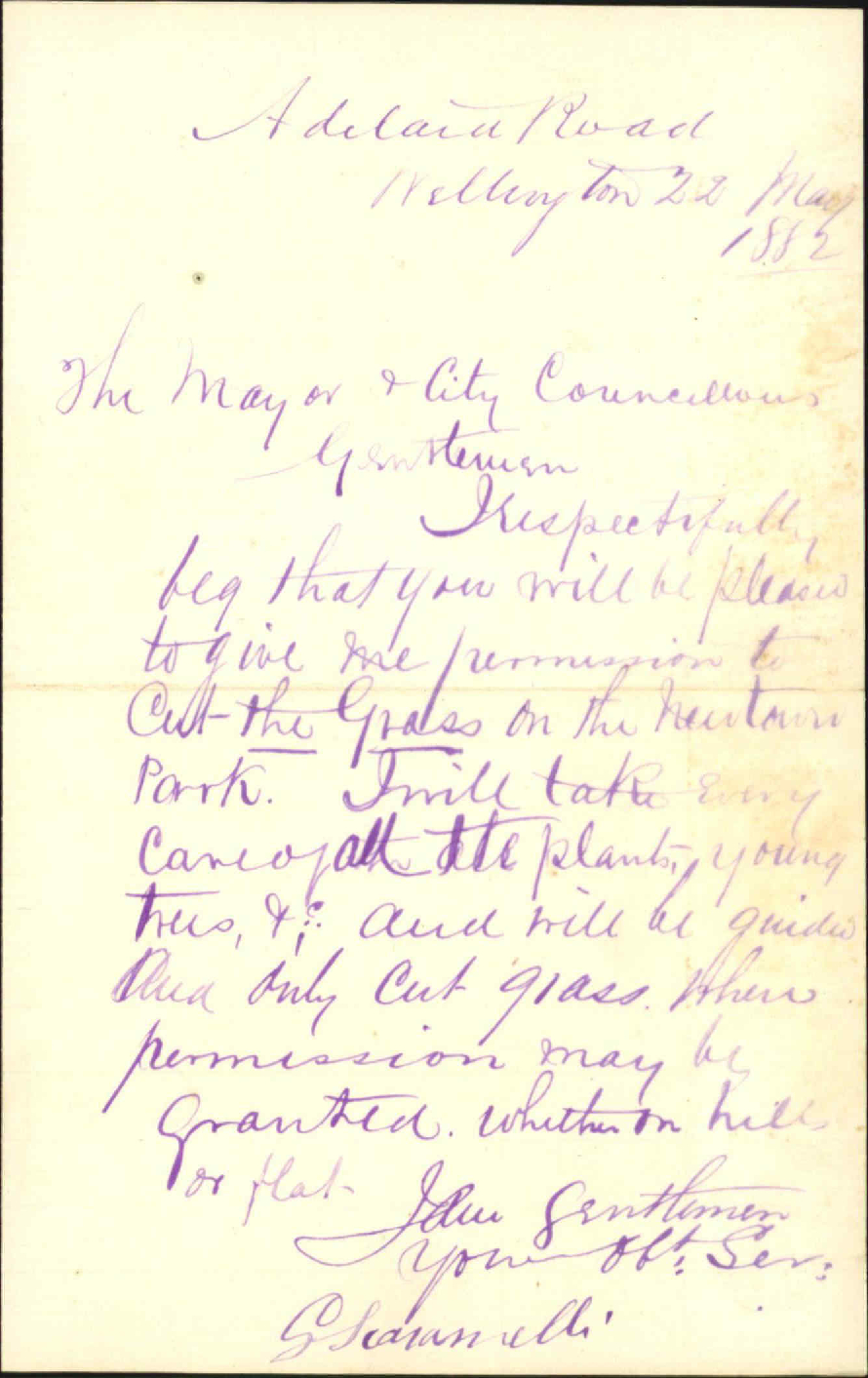 Application to cut grass in Newtown Park - G Scaramelli