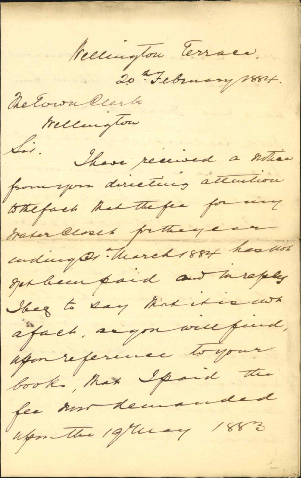 Water closet and water supply - H S McKeller