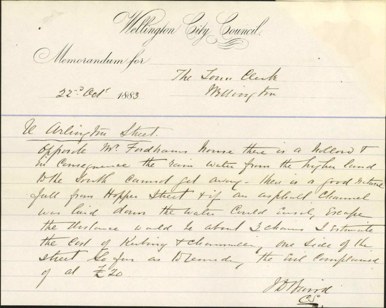 Complaining of the state of Arlington street - W H Fordham