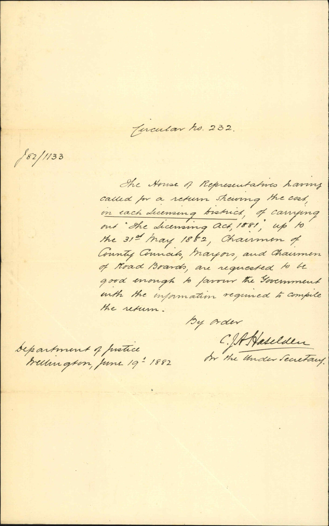 Asking for expenses in the Licensing Act - Justice Department