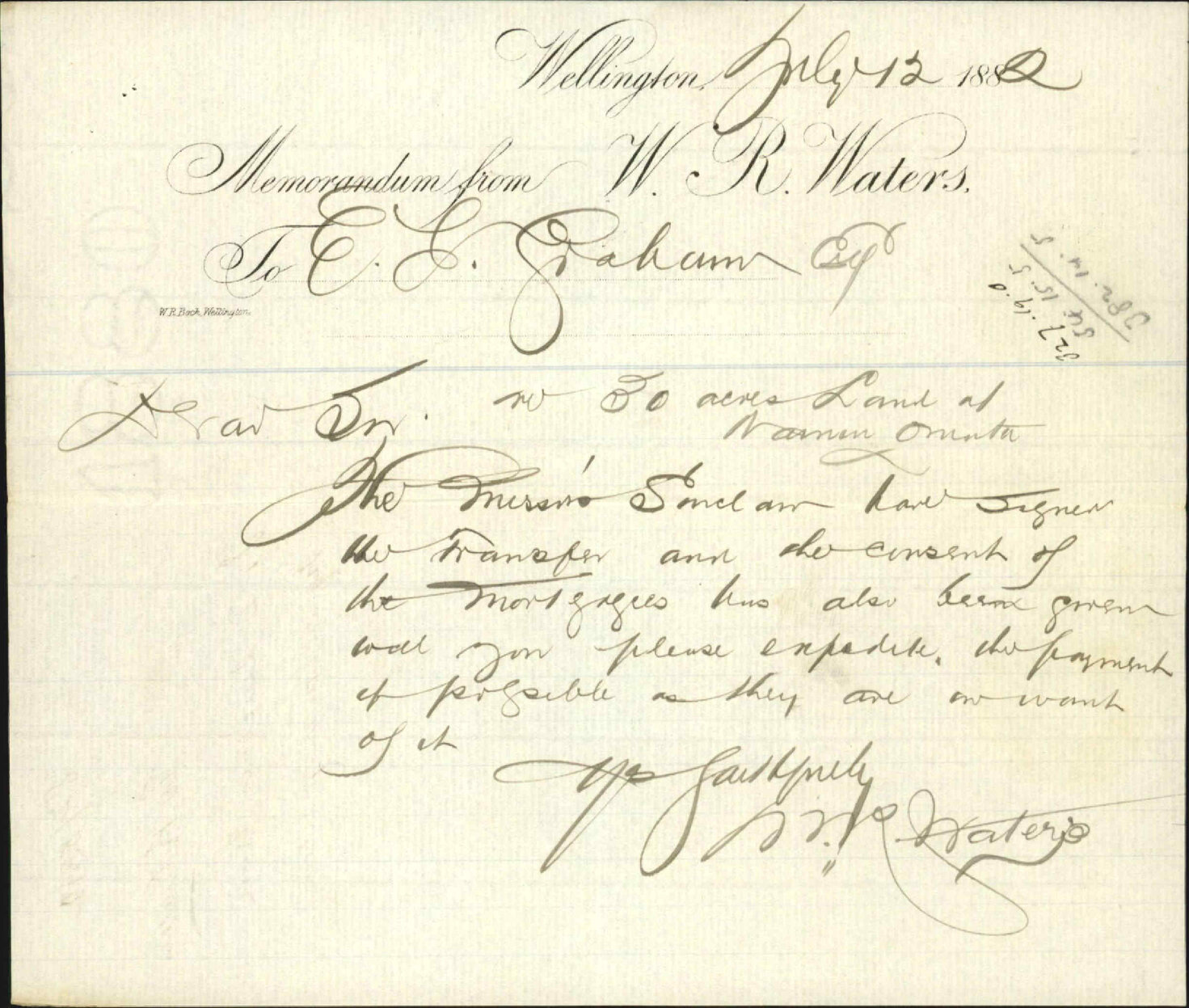 J &amp; D Sinclair have signed deed of release - W R Waters