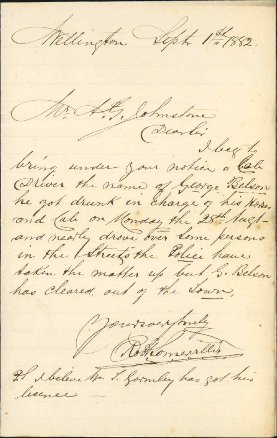 Drunk in charge of horses, George Belson - R Somerville