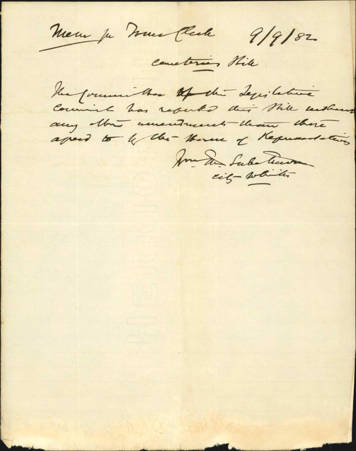 Wellington Cemeteries Bill - City Solicitor