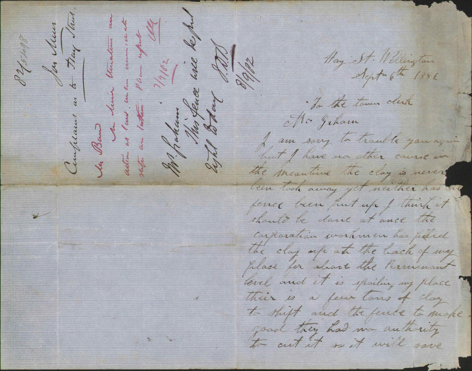 Complaint as to Hay Street - James Muir