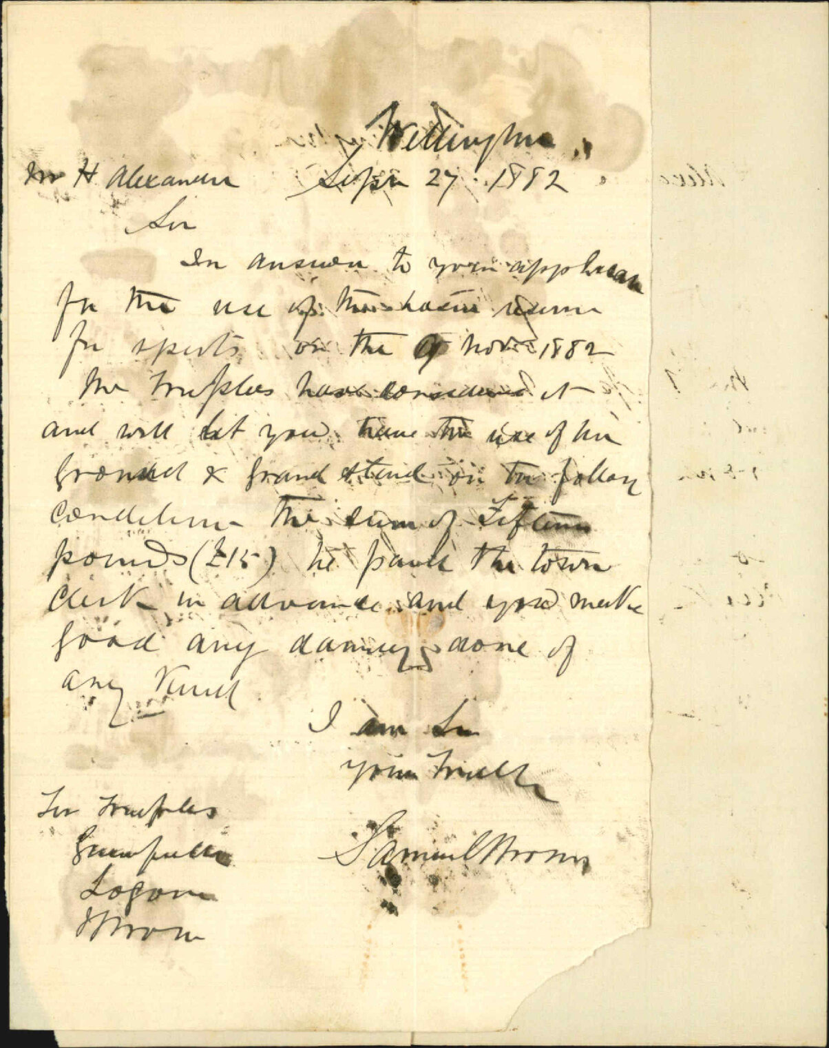 Authorising the use of the reserve by Mr H Alexander - Basin Reserve Trustees