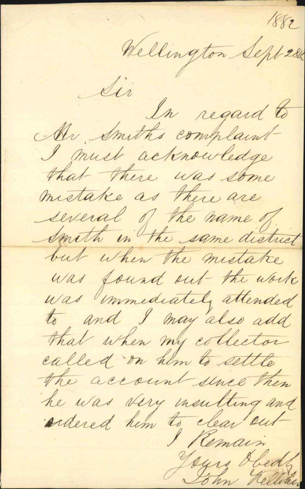 Complaint made by Mr J W Smith - Kelleher &amp; Dealy