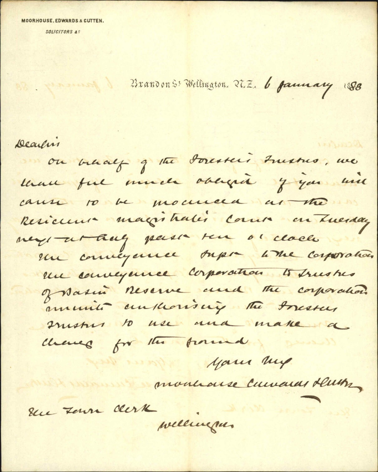 Asking for production of Basin Reserve duds - Moorhouse, Edwards &amp; Cutten
