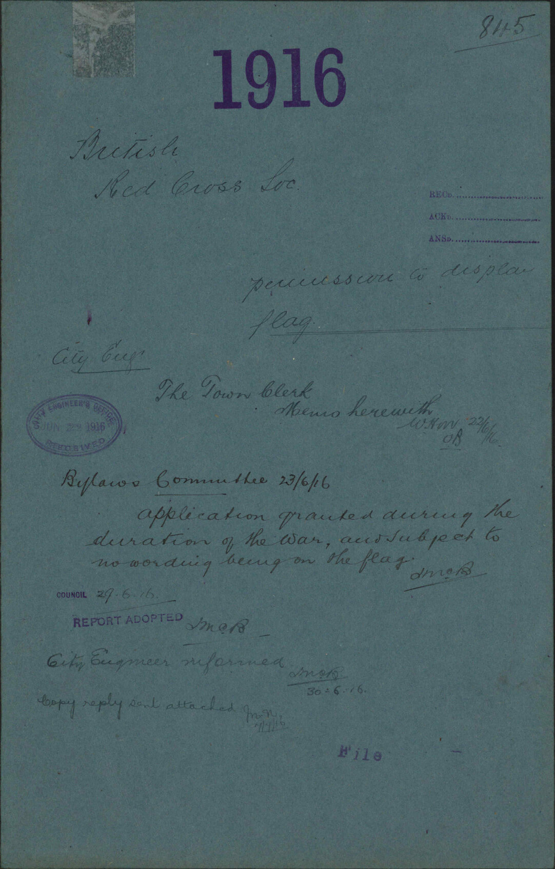 Permission to display flag - British Red Cross Society
