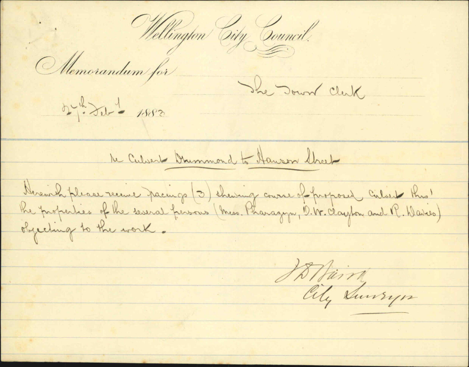 Forwarding tracings of Drummond Street drain - City Surveyor