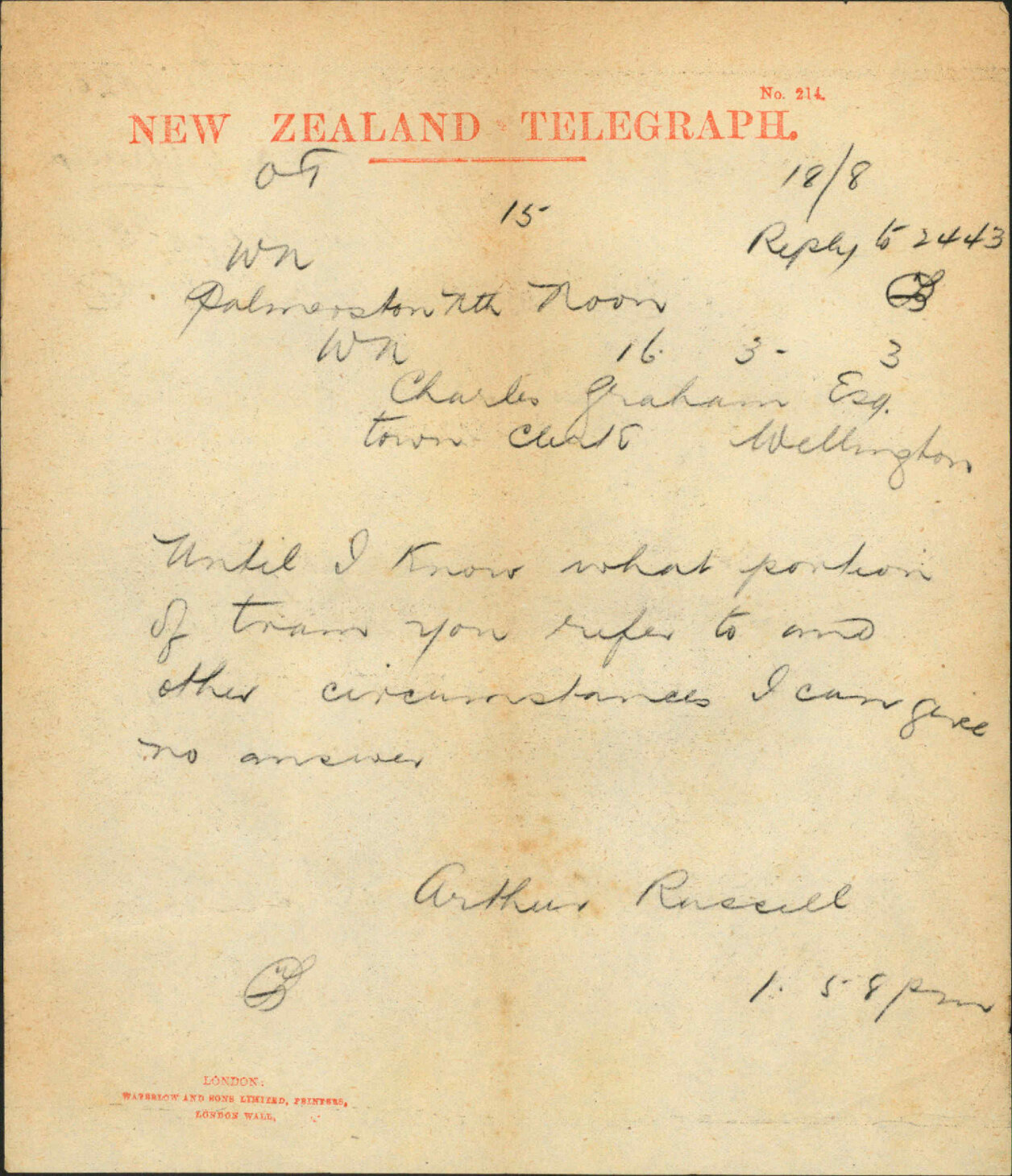 Leave to use the tram track at Wainuiomata - A E Russell