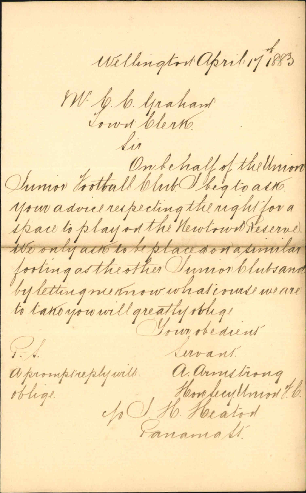 Application for leave to play in Newtown Park - Football club