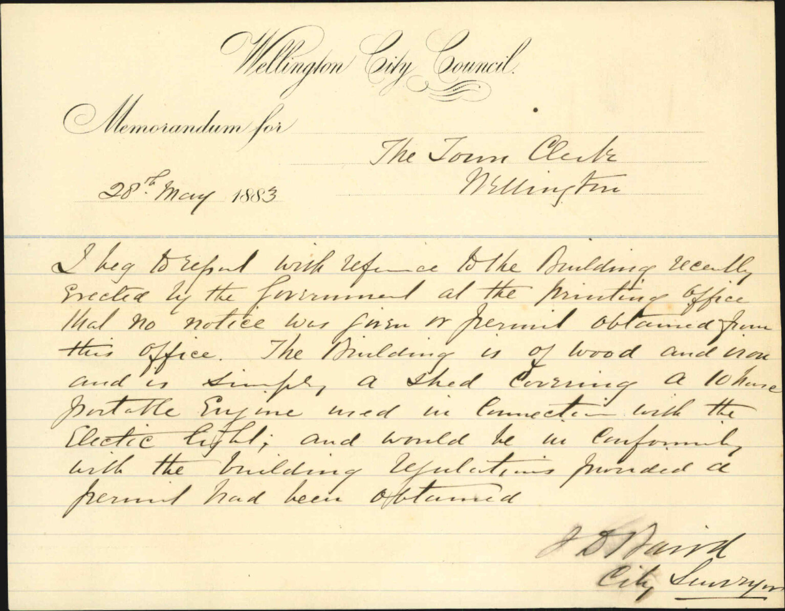 Report as to buildings at Port, Printing Office - City Surveyor