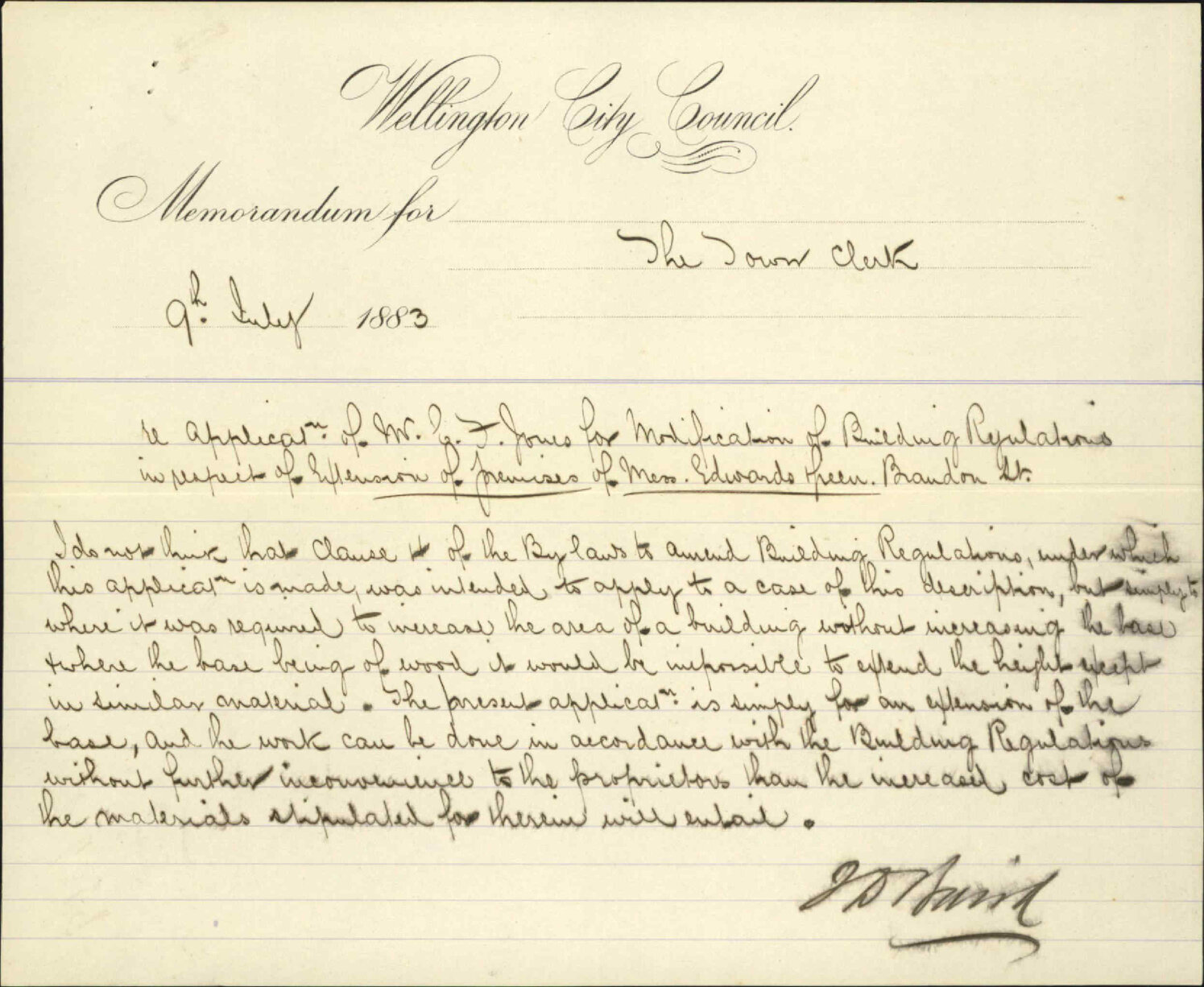 Edwards &amp; Green's application as to relaxation of building regulations - City Surveyor