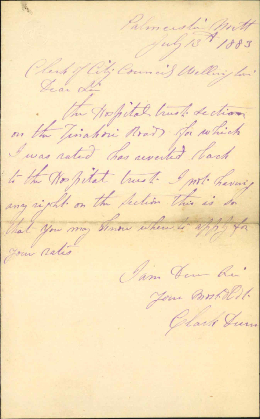 Rates regarding property in Tinakori Road - Clark Dunn