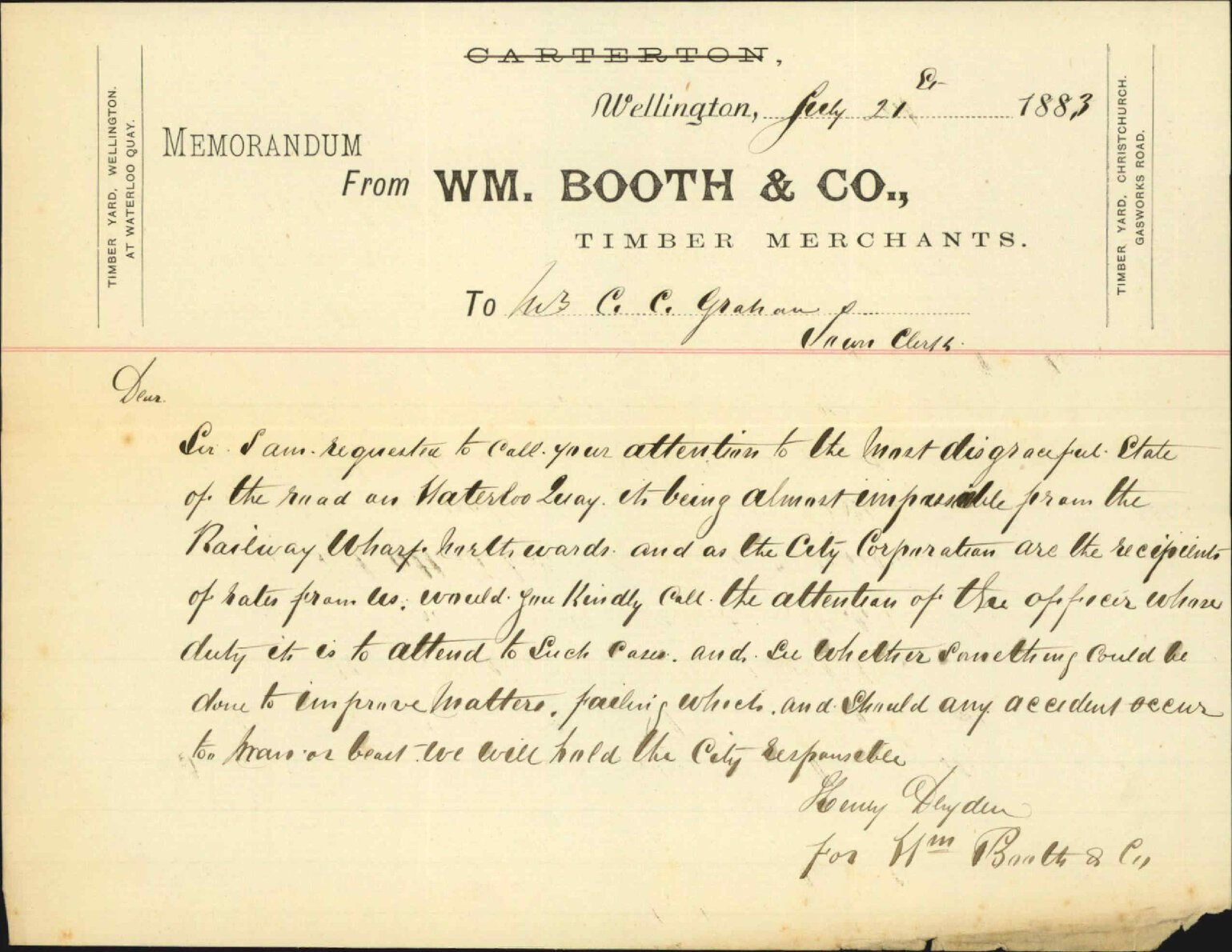 Present condition of Waterloo Quay - William Booth &amp; Co