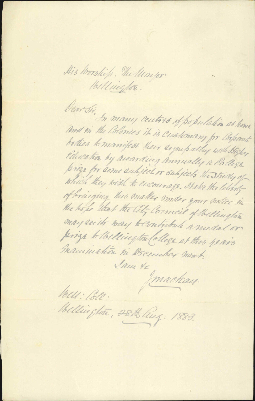 Proposed Scholarship endowments - Wellington College