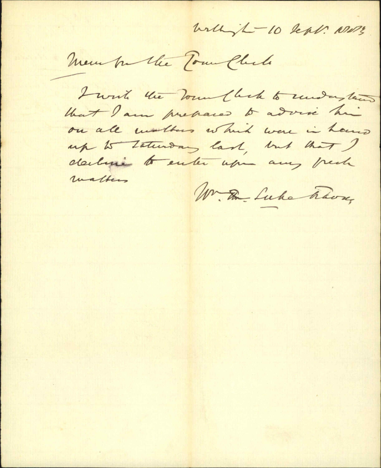 To complete all business in hand to 8/9/83, date of signature - City Solicitor