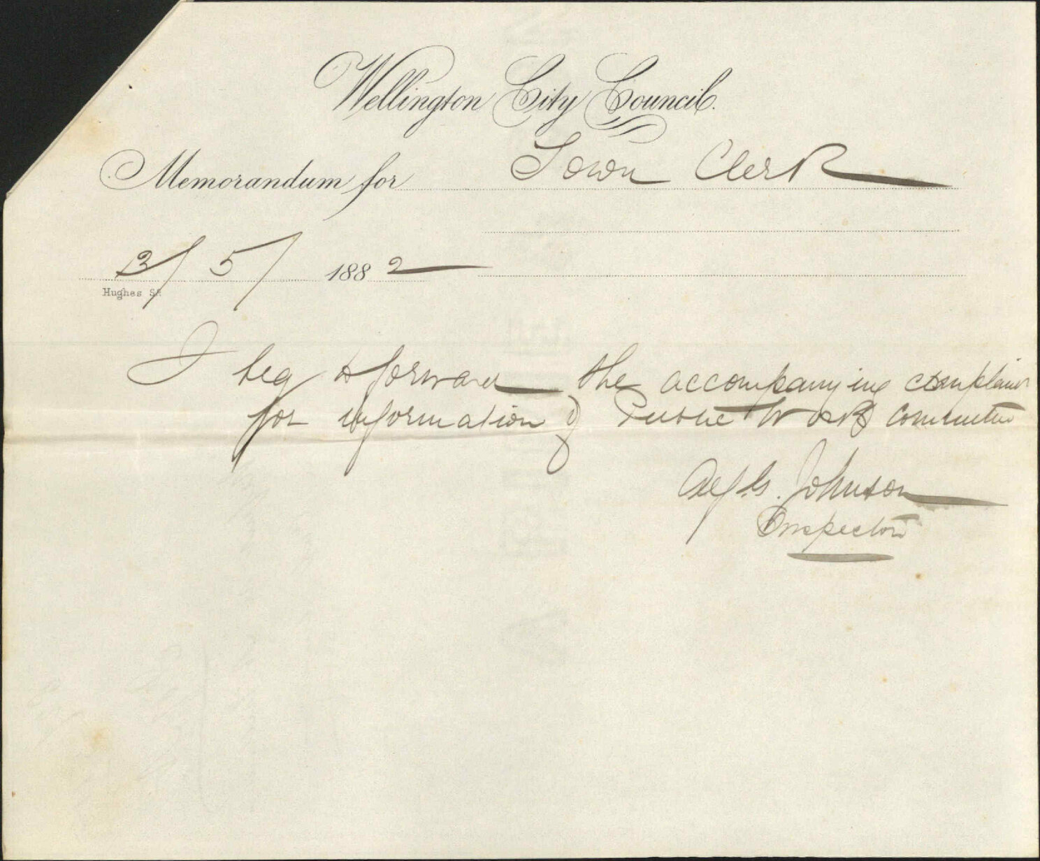 Request regarding A Williams, a cab driver - Inspector of Nuisances and Robert Somerville