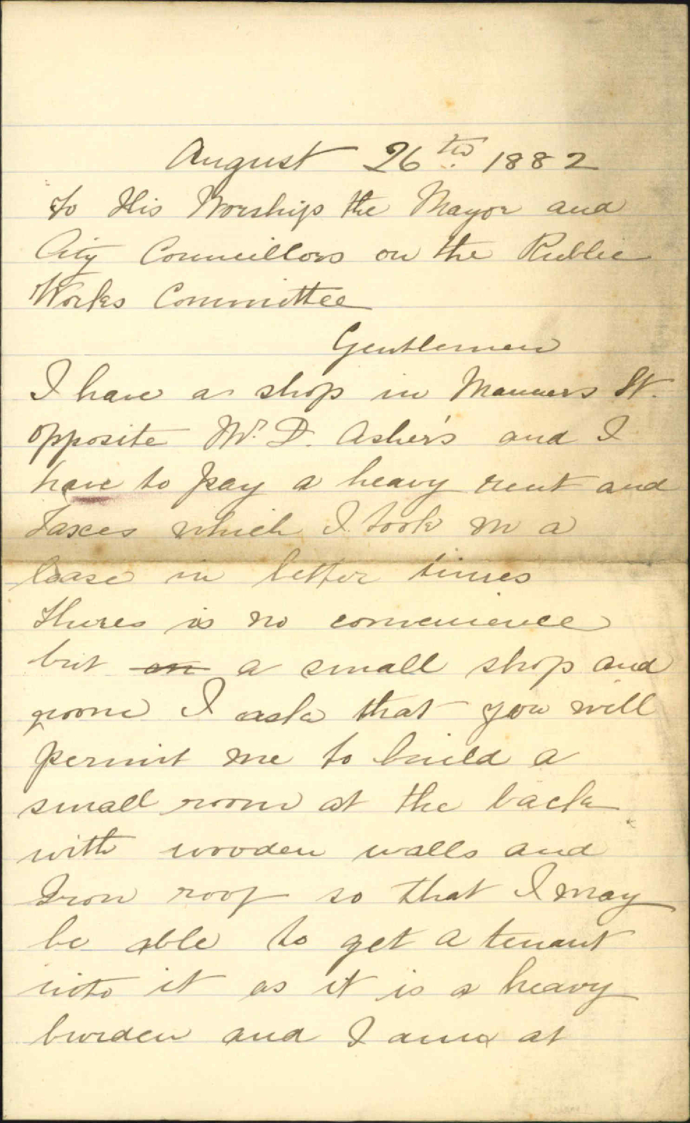 Application to depart from building regulations Manners Street - Thomas Kidd