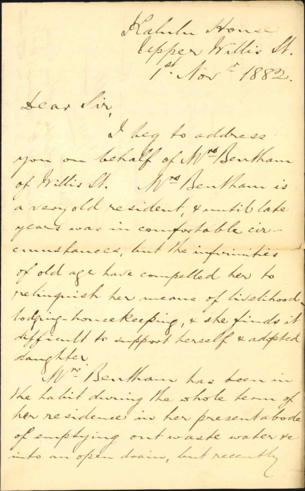 Cut of drain from Mrs Benthams property - H Blundell