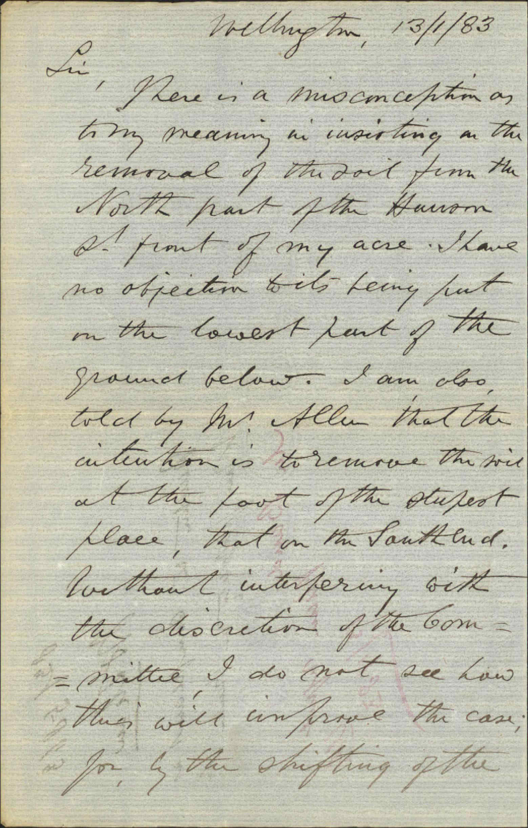 Further regarding complaint as to his property in Hanson Street - J H Shaw
