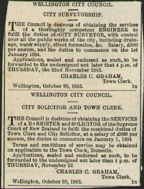 Asking for instruction of advertisement in Dunedin Morning Herald - Thomas Bracken