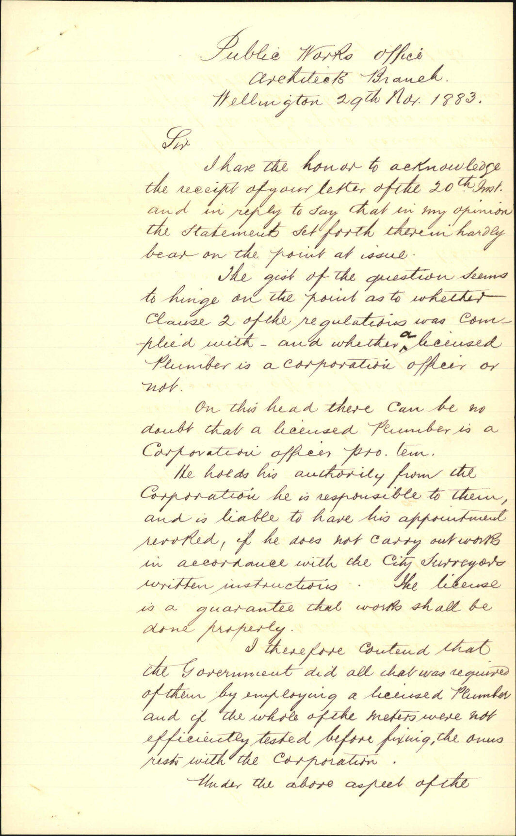 Deduction from Government water account - Colonial Architect