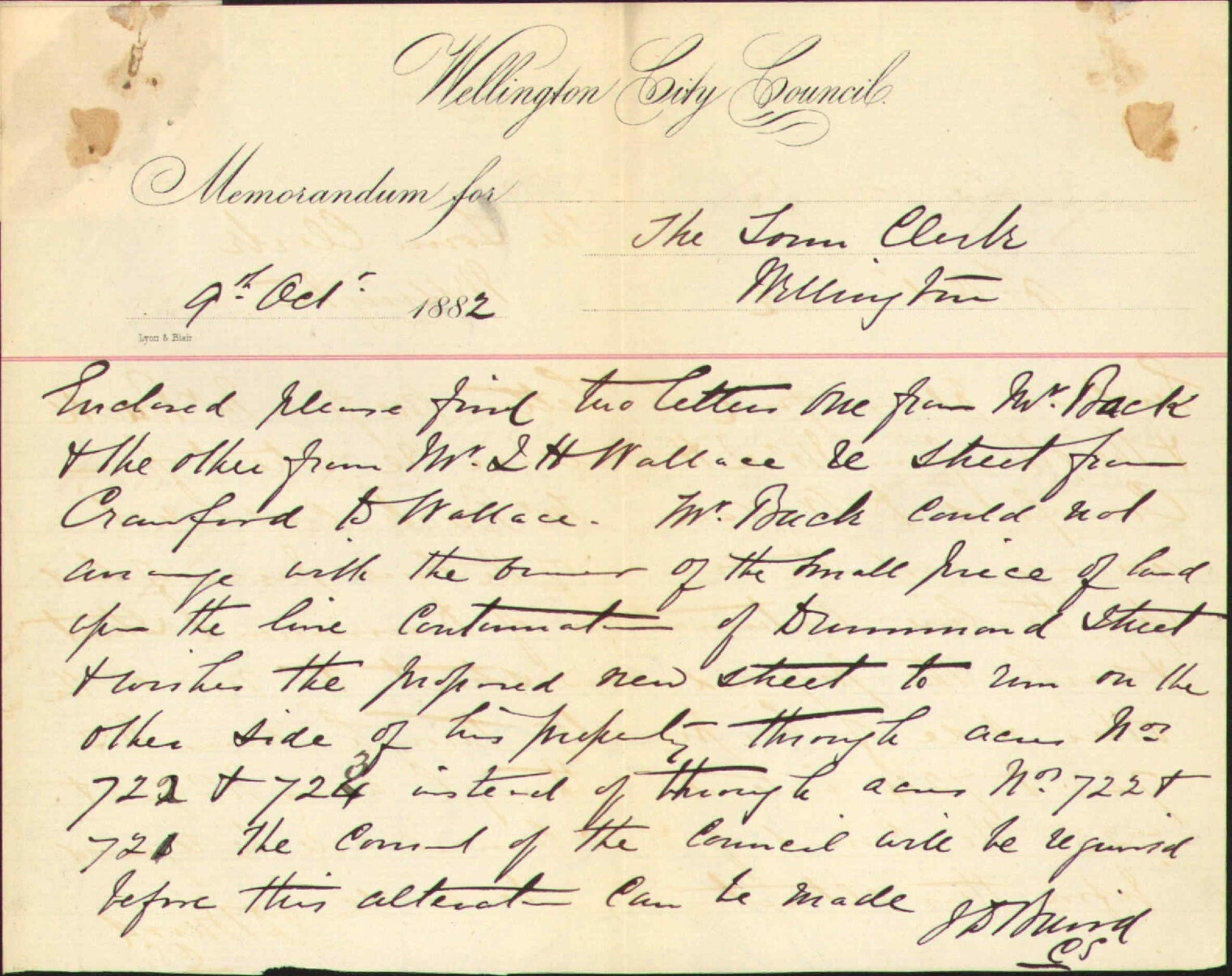 With consent of owners to continuation of Drummond Street - City Surveyor
