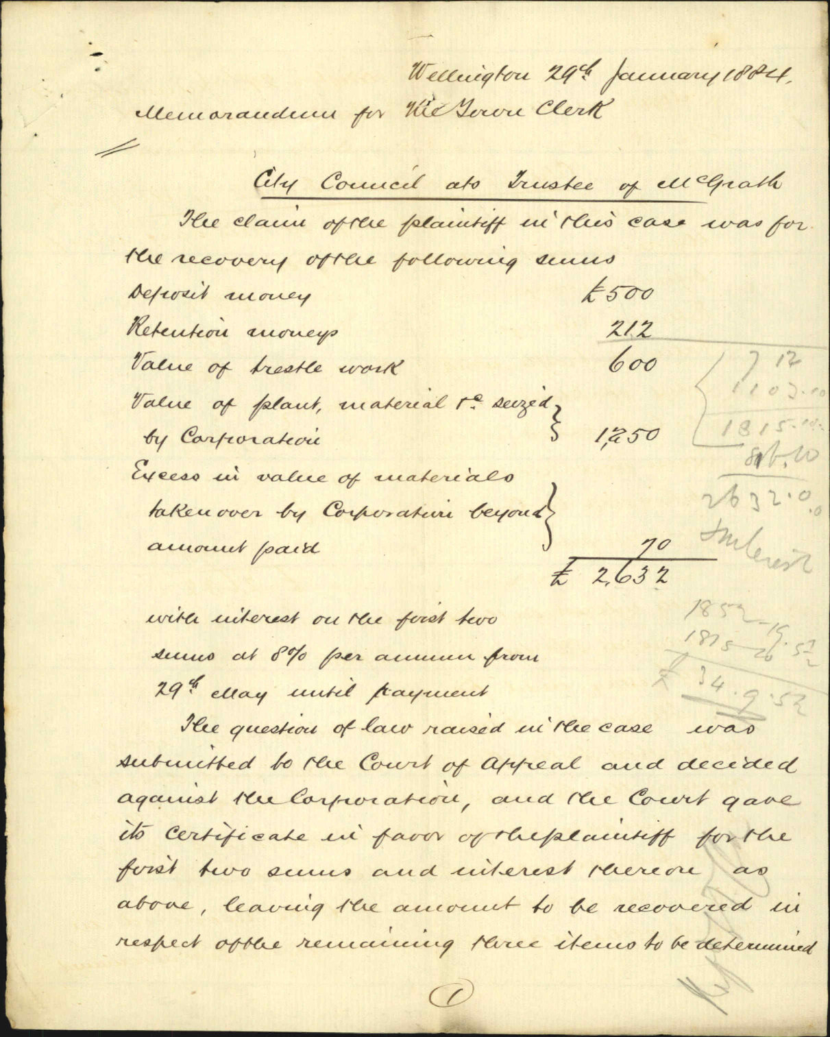 McGrath's Trustees vs Corporation - W T L Travers