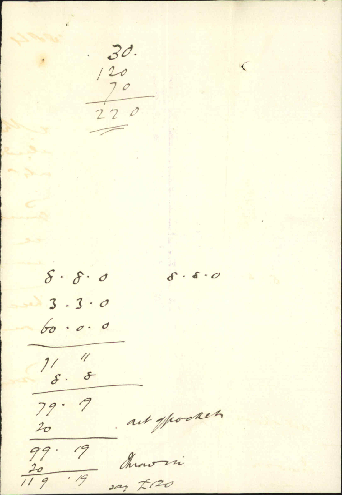 Costs regarding Corporation vs Roberts and McNaught - W T L Travers