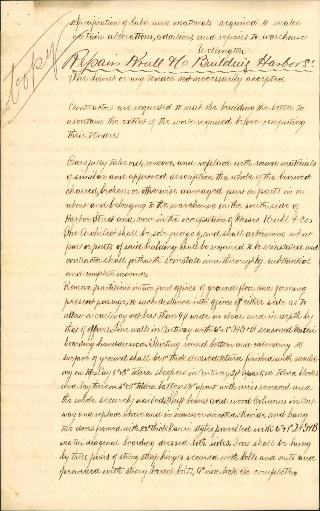 Application for modification of building regulations in Krulls Building - W C Chatfield