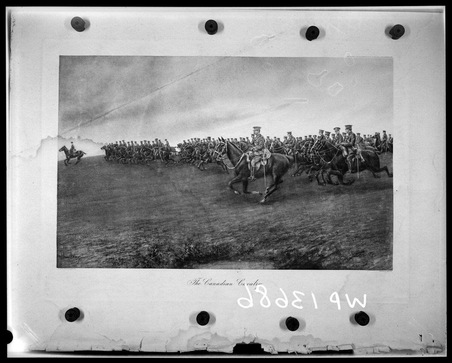 WW1 Engraving "The Canadian Cavalry"