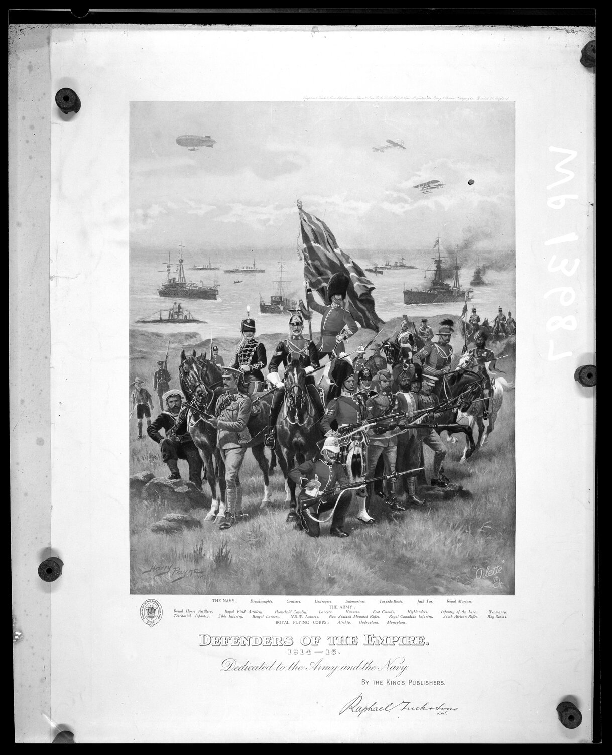 WW1 Engraving "Defenders of the Empire"