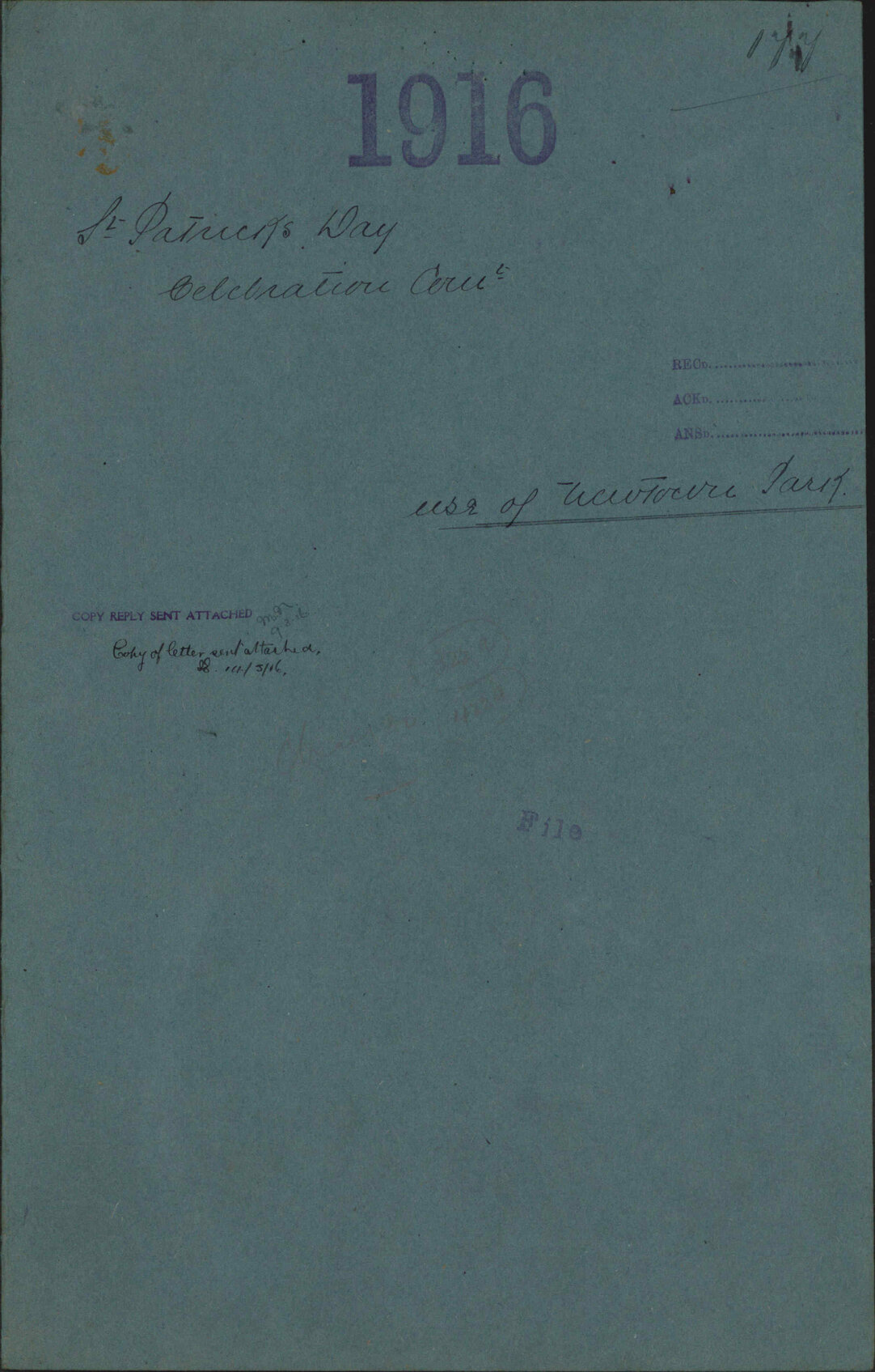 Use of Newtown Park - St Patrick's Day Celebration Committee