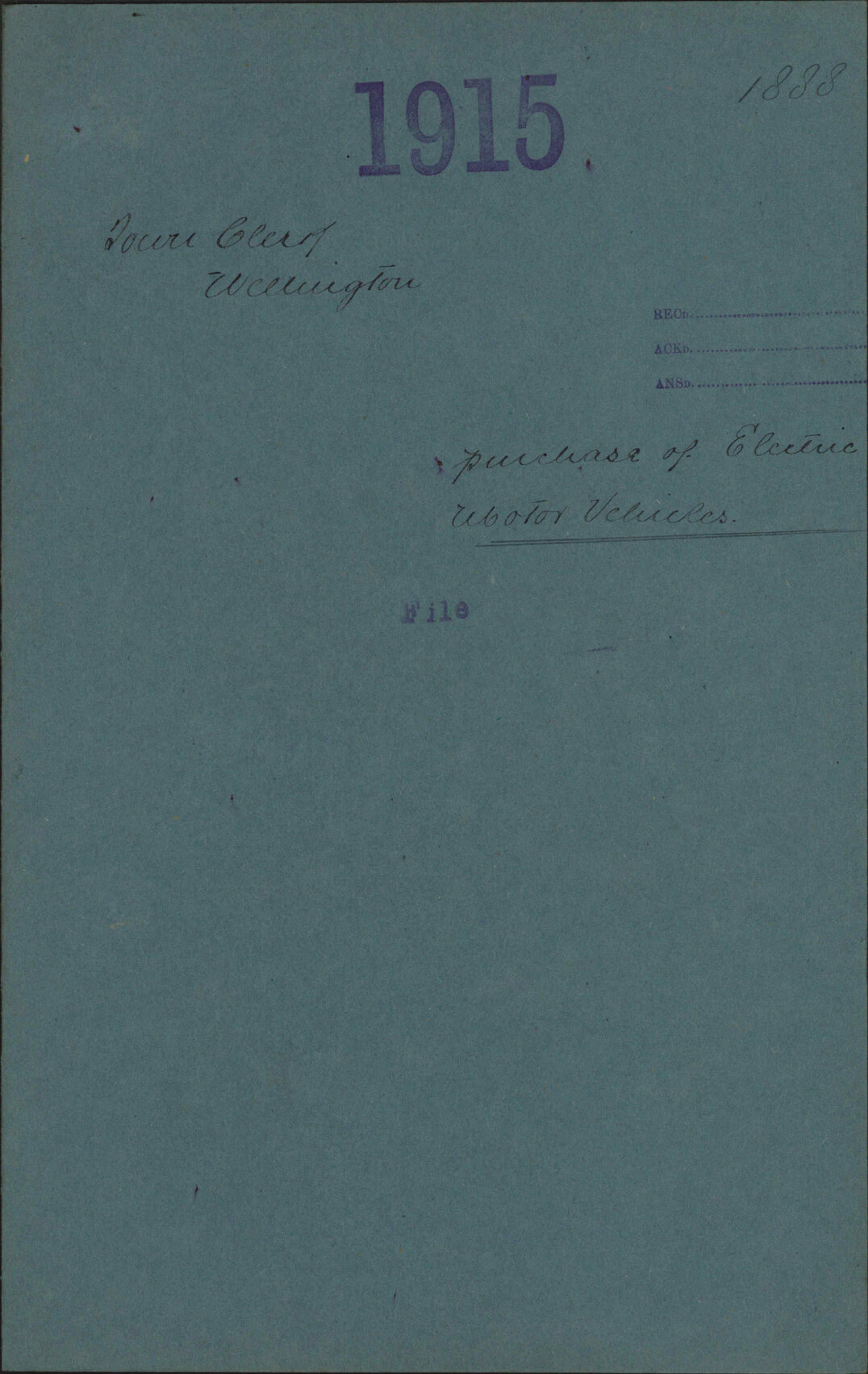 Purchase of electric motor vehicles - Town Clerk, Wellington