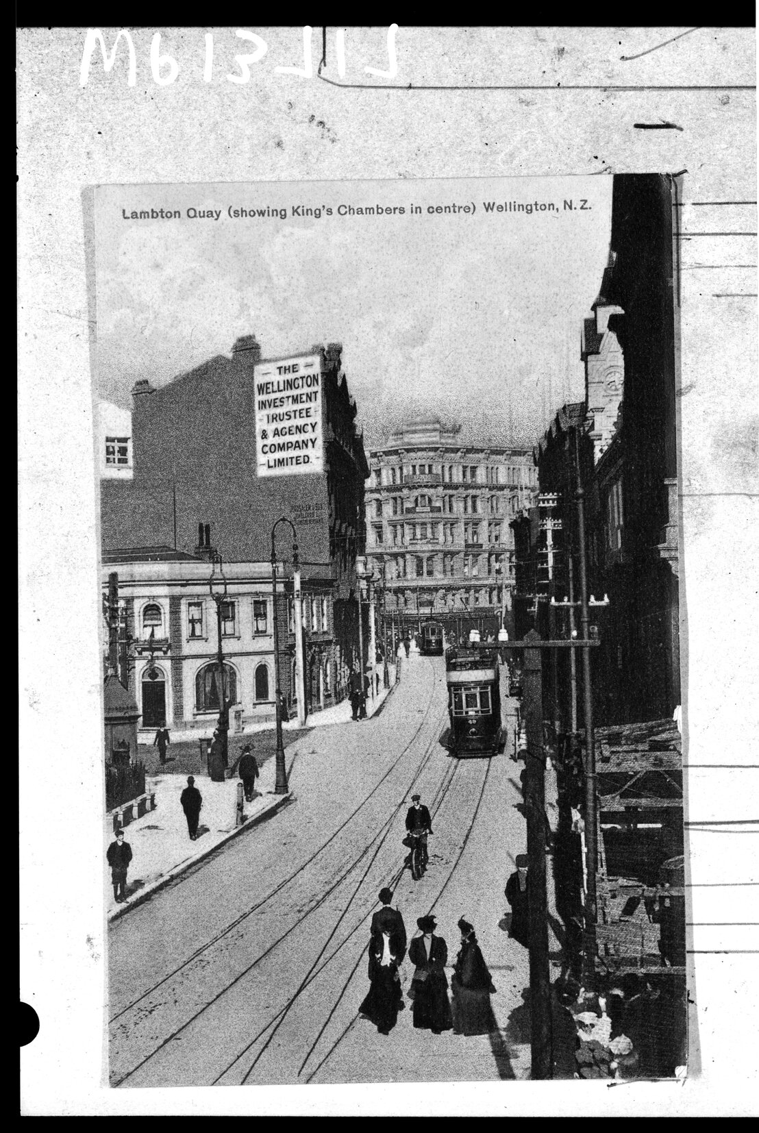 Kings Chambers on the corner of Willis Street and Willeston Street, from Lambton Quay