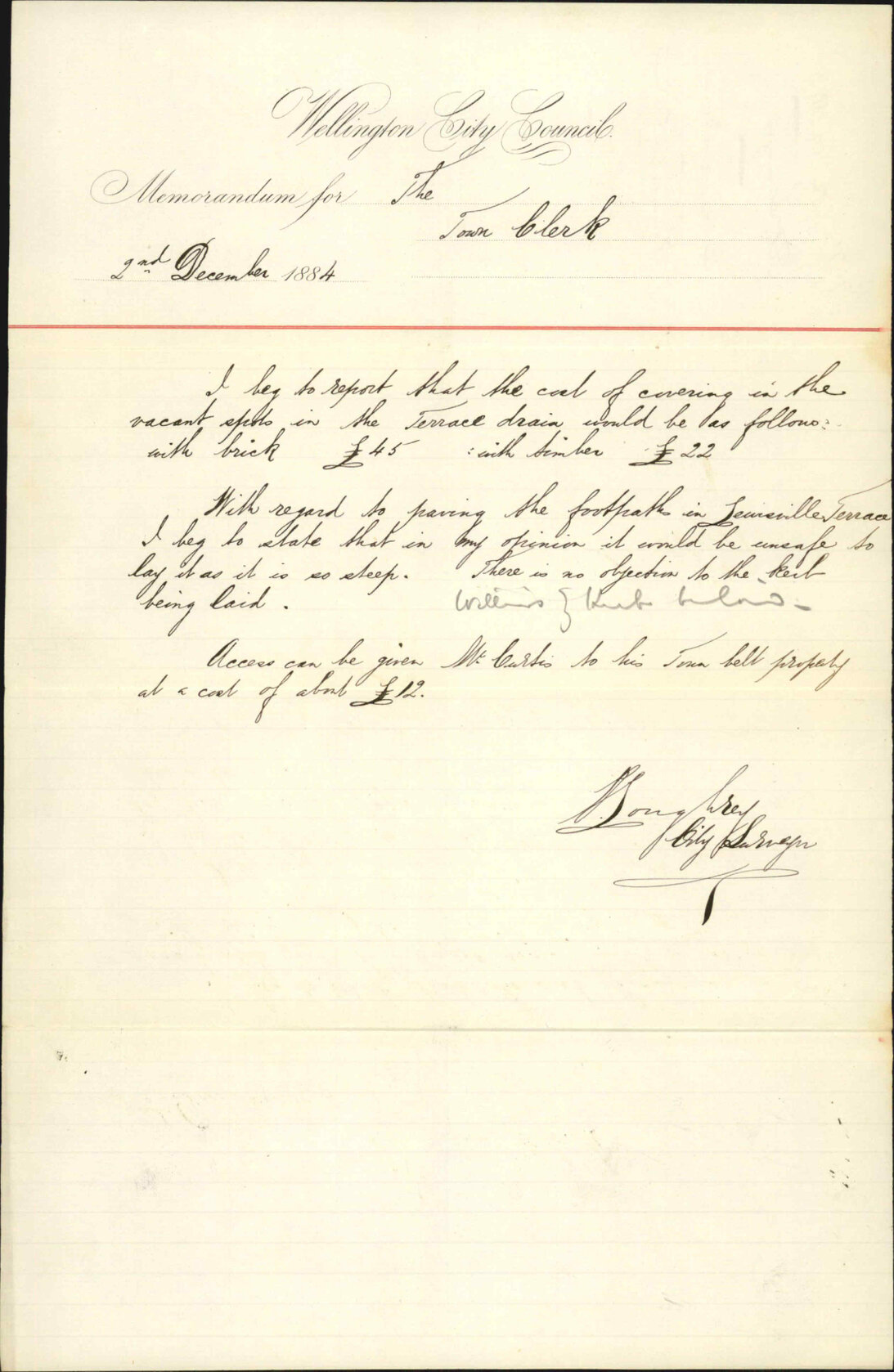 Terrace drain, Lewisville Terrace, Dupper Street - City Surveyor