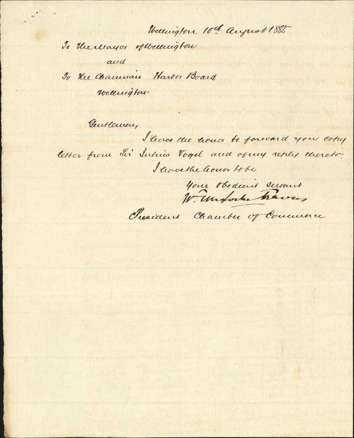 With correspondence as to harbour endowments - W T L Travers