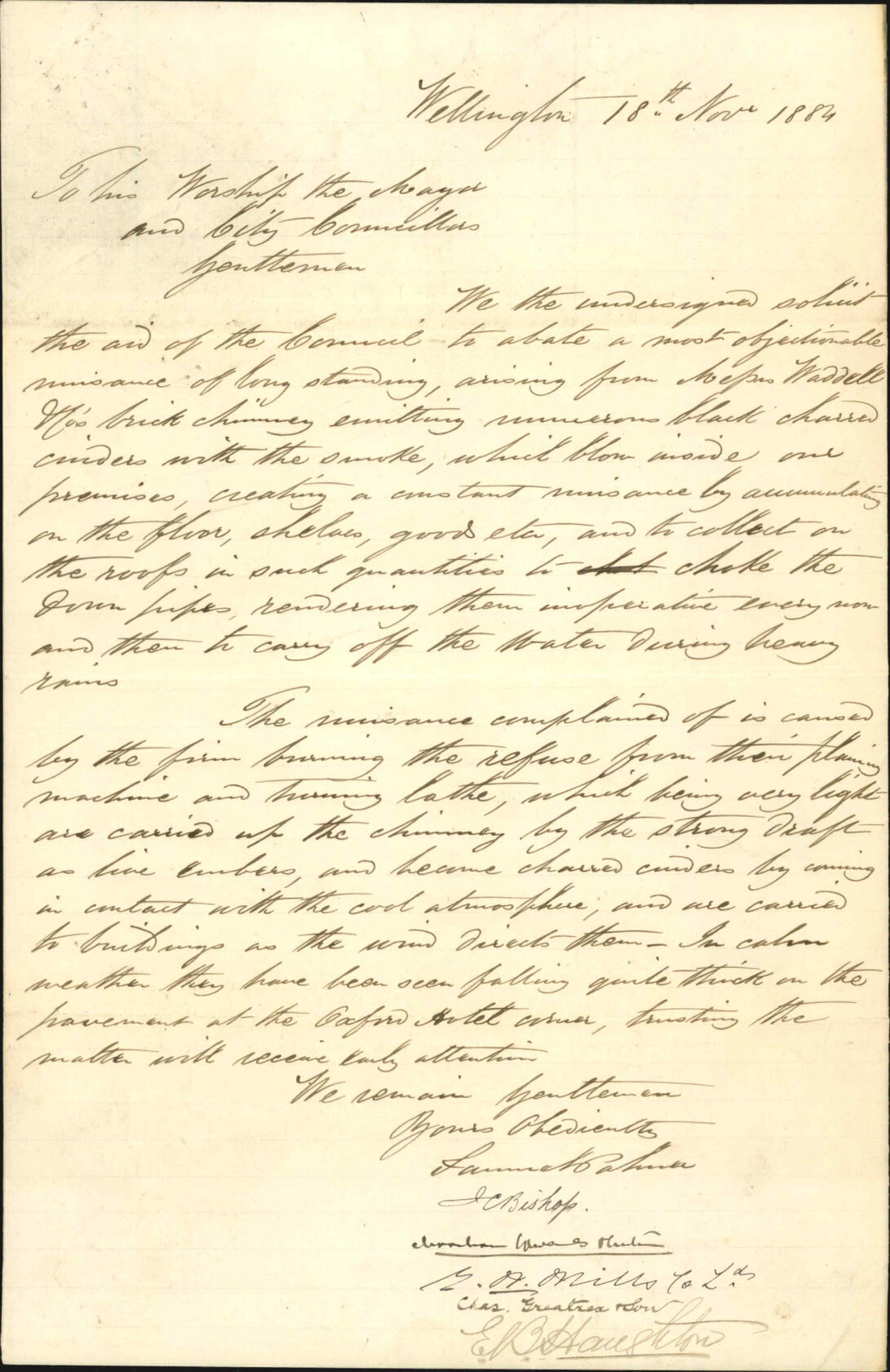 Petition regarding Waddell and his chimney - S Palmer and others