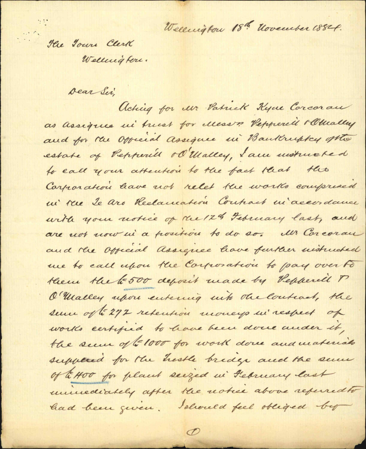 Corcorau and official assignee - W T L Travers