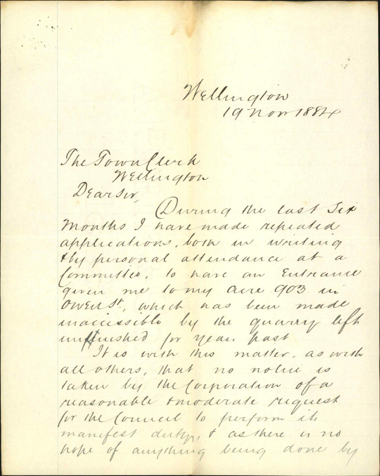 Claim as to Owen Street - Henry Wright