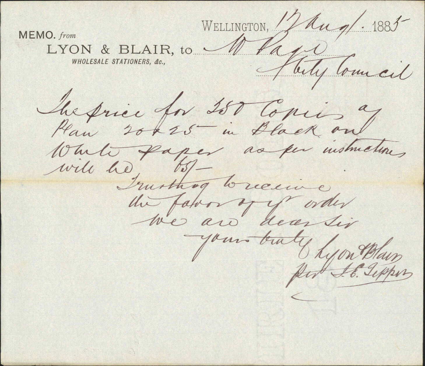 Tender for Mangahao Plans - Lyon and Blair
