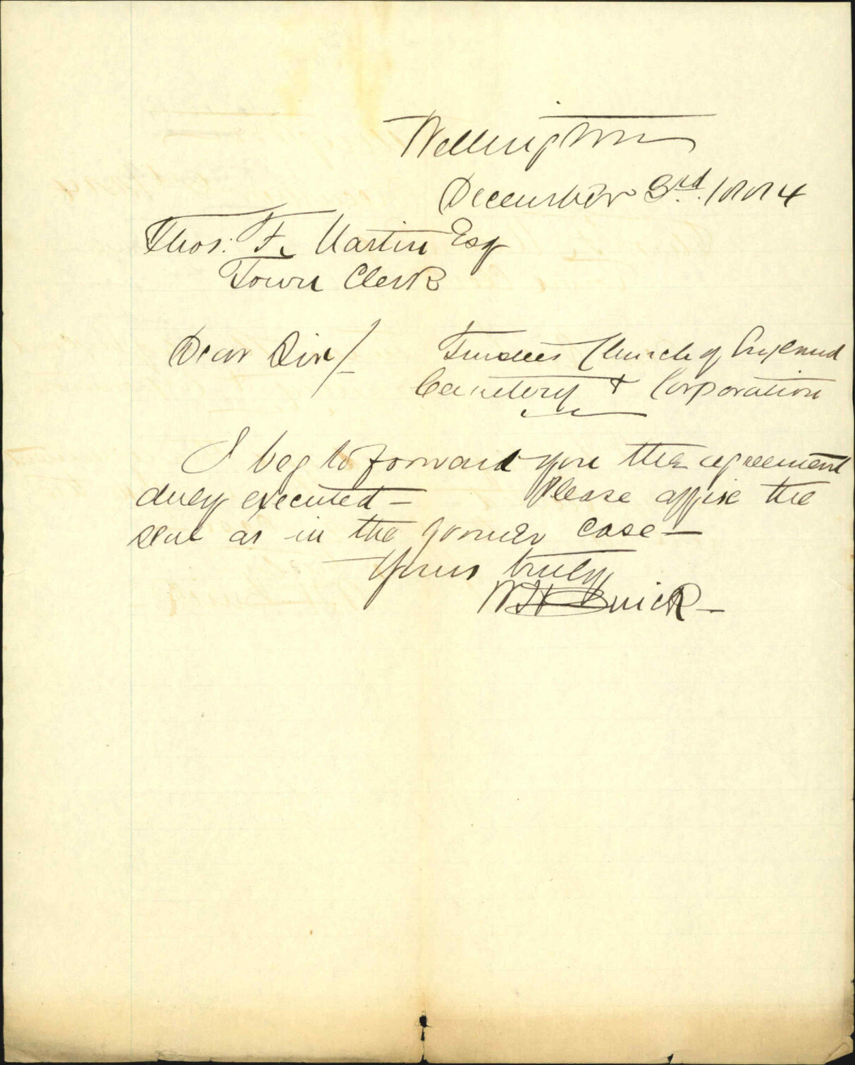 Trustees Church of England Cemetery and Corporation - W H Quick