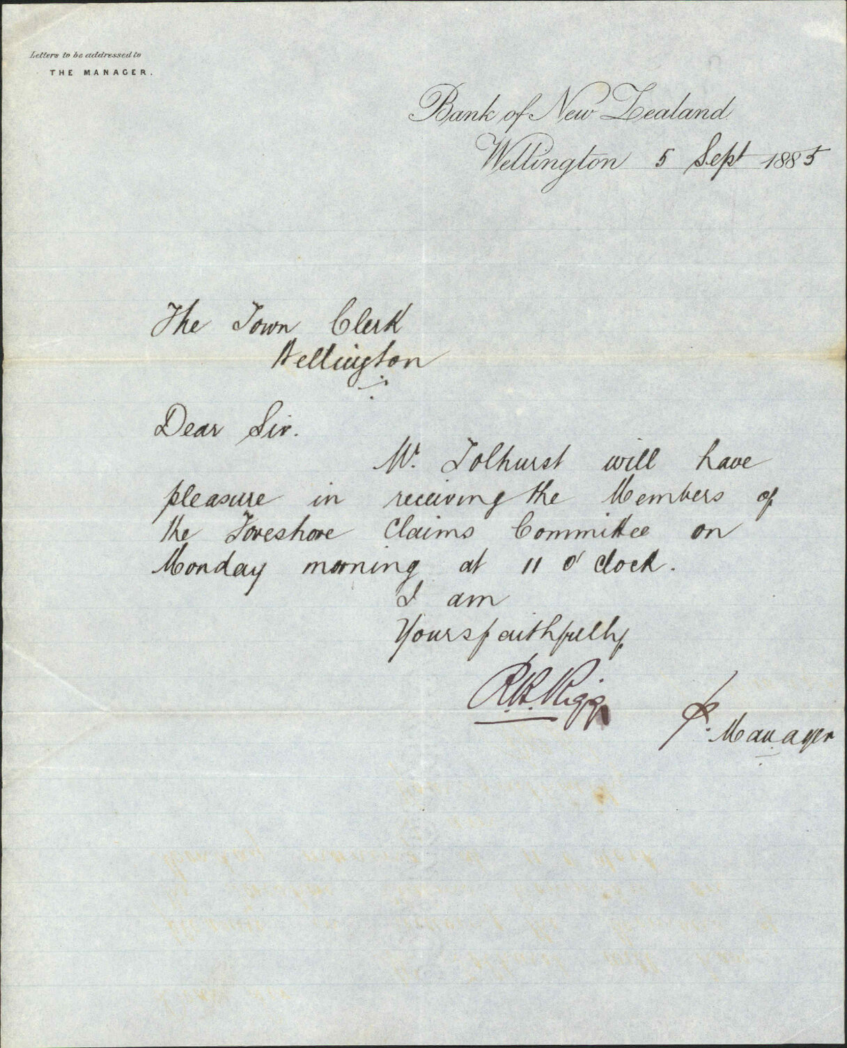 Appointment for 11 o'clock Friday - Bank of New Zealand