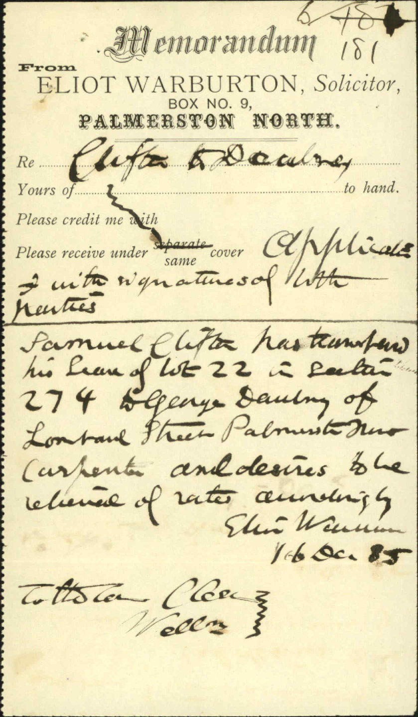 Application to be placed on burgess roll - George Danbrey