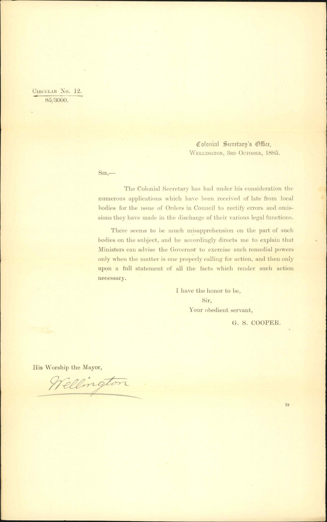 Errors and omissions of local bodies - Colonial Secretary